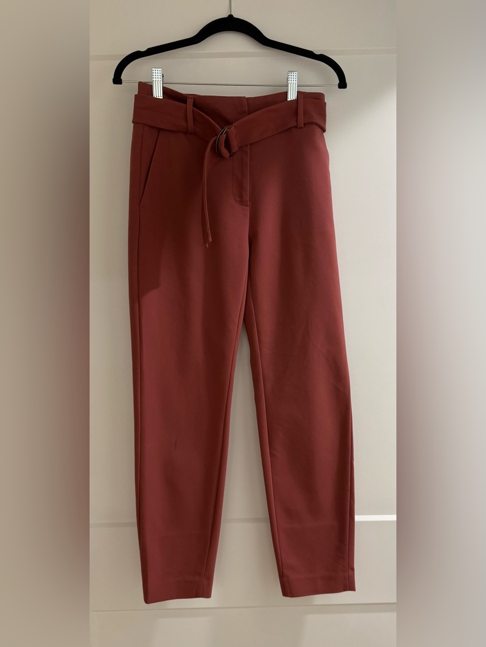 RW&CO Rust Paperbag Tie Waist Tapered Ankle Dress Pants Size 4